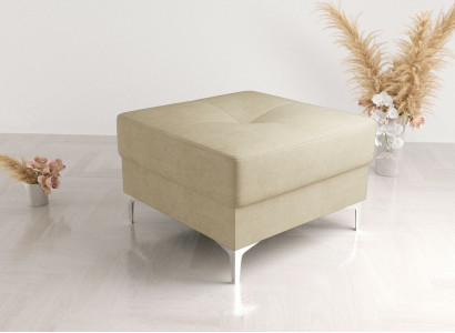 Ottoman Textile New Modern White Color Small Design Fabric Footstool Pouffe Velvet